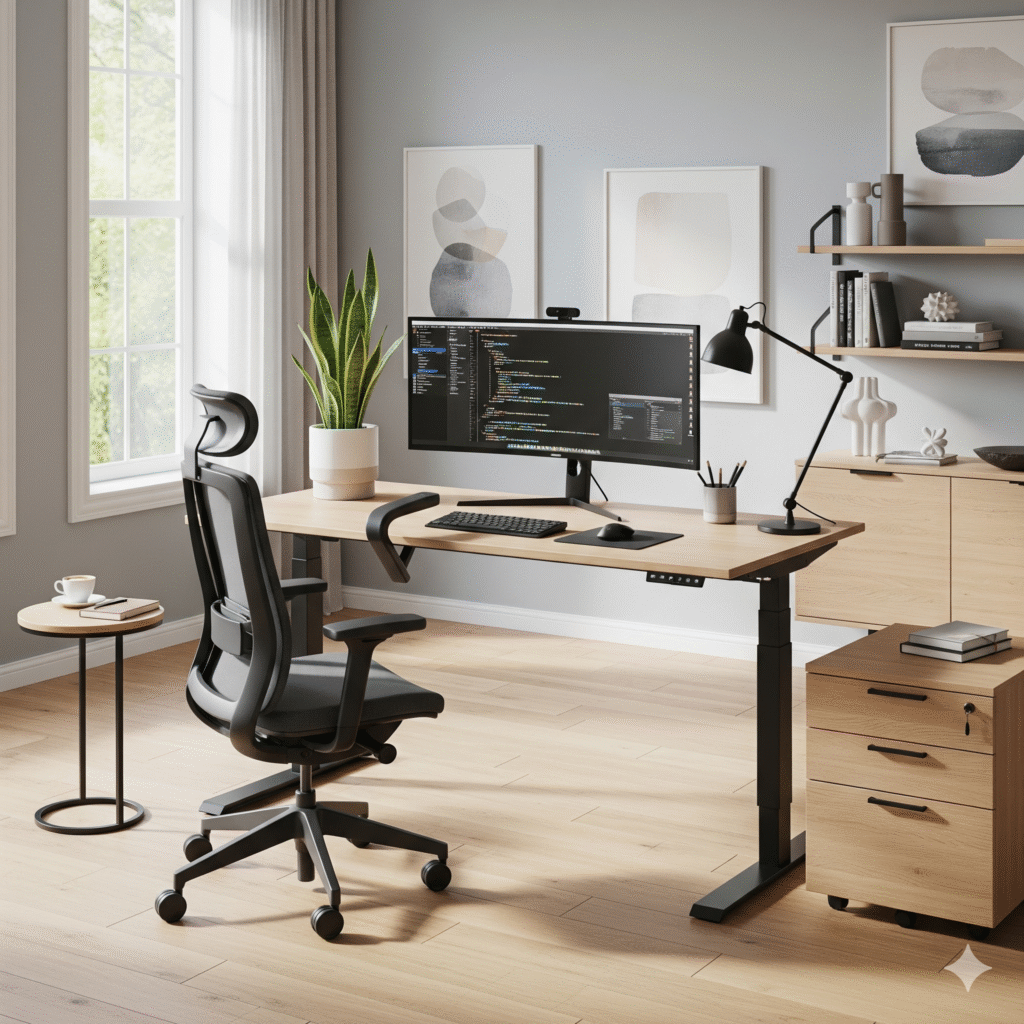 Modren modular office workstation with storage cabinets